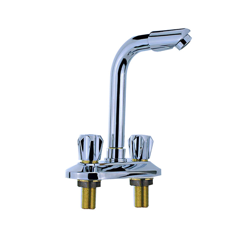 Modern Bar Prep Kitchen Faucet Brass Knob Handle with Deck Plate Kitchen Faucet Stainless Steel Clearhalo 'Home Improvement' 'home_improvement' 'home_improvement_kitchen_faucets' 'Kitchen Faucets' 'Kitchen Remodel & Kitchen Fixtures' 'Kitchen Sinks & Faucet Components' 'kitchen_faucets' 6818464
