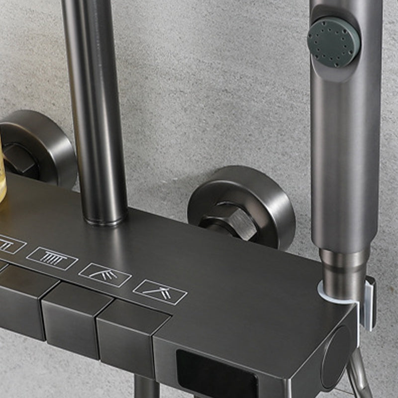 Modern Shower Trim Brass Adjustable Shower Head Wall Mounted Shower Head Combo Clearhalo 'Bathroom Remodel & Bathroom Fixtures' 'Home Improvement' 'home_improvement' 'home_improvement_shower_faucets' 'Shower Faucets & Systems' 'shower_faucets' 'Showers & Bathtubs Plumbing' 'Showers & Bathtubs' 6818481