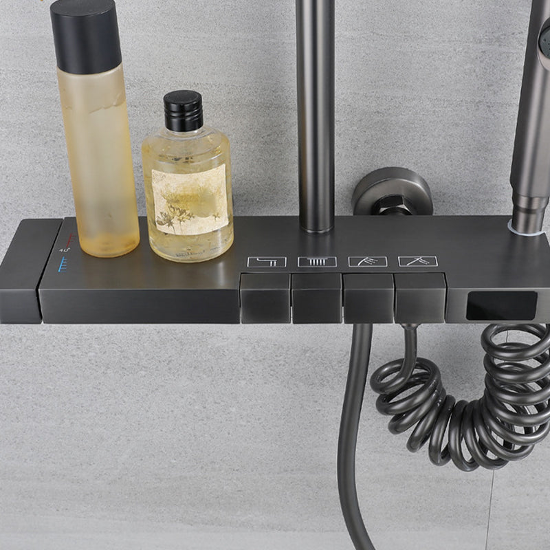 Modern Shower Trim Brass Adjustable Shower Head Wall Mounted Shower Head Combo Clearhalo 'Bathroom Remodel & Bathroom Fixtures' 'Home Improvement' 'home_improvement' 'home_improvement_shower_faucets' 'Shower Faucets & Systems' 'shower_faucets' 'Showers & Bathtubs Plumbing' 'Showers & Bathtubs' 6818483