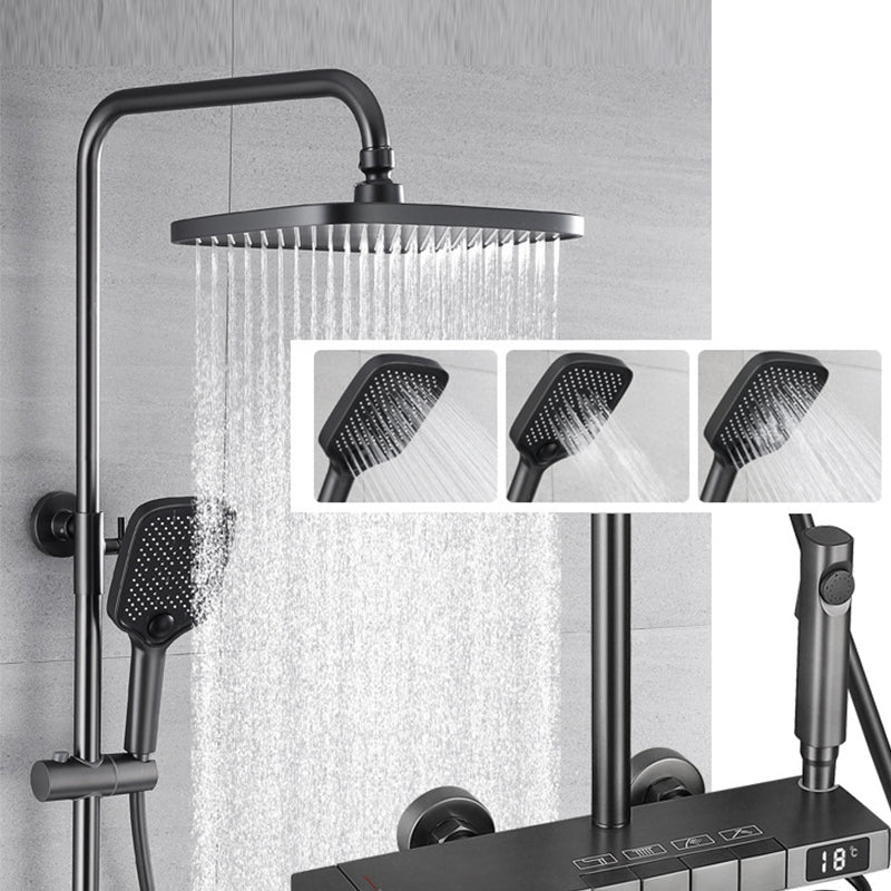 Modern Shower Trim Brass Adjustable Shower Head Wall Mounted Shower Head Combo Clearhalo 'Bathroom Remodel & Bathroom Fixtures' 'Home Improvement' 'home_improvement' 'home_improvement_shower_faucets' 'Shower Faucets & Systems' 'shower_faucets' 'Showers & Bathtubs Plumbing' 'Showers & Bathtubs' 6818487