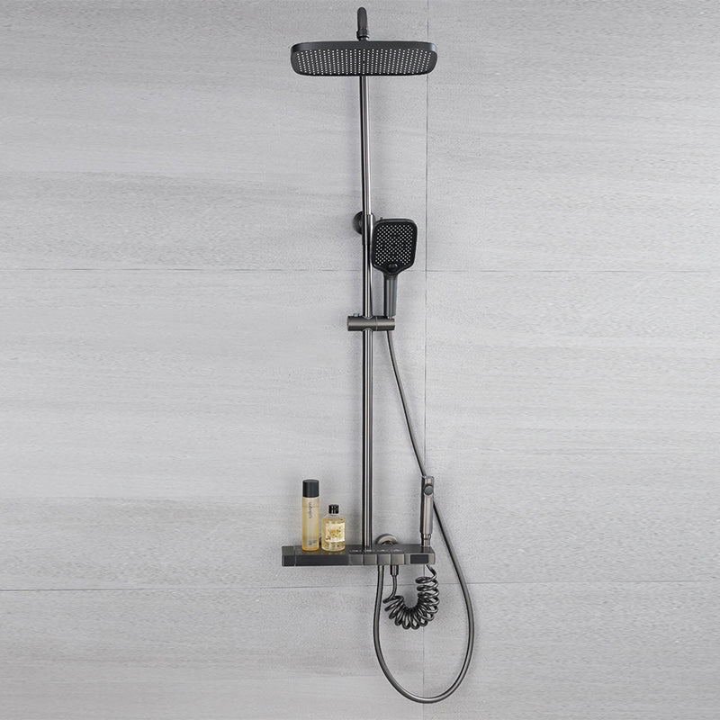 Modern Shower Trim Brass Adjustable Shower Head Wall Mounted Shower Head Combo Clearhalo 'Bathroom Remodel & Bathroom Fixtures' 'Home Improvement' 'home_improvement' 'home_improvement_shower_faucets' 'Shower Faucets & Systems' 'shower_faucets' 'Showers & Bathtubs Plumbing' 'Showers & Bathtubs' 6818488