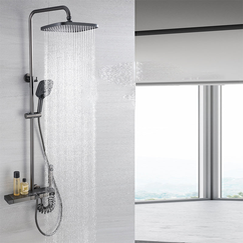 Modern Shower Trim Brass Adjustable Shower Head Wall Mounted Shower Head Combo Clearhalo 'Bathroom Remodel & Bathroom Fixtures' 'Home Improvement' 'home_improvement' 'home_improvement_shower_faucets' 'Shower Faucets & Systems' 'shower_faucets' 'Showers & Bathtubs Plumbing' 'Showers & Bathtubs' 6818489