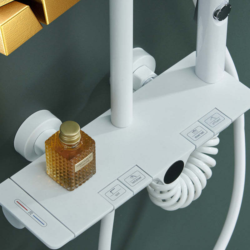 Modern Shower Trim Brass Temperature Control Wall Mounted Shower System Clearhalo 'Bathroom Remodel & Bathroom Fixtures' 'Home Improvement' 'home_improvement' 'home_improvement_shower_faucets' 'Shower Faucets & Systems' 'shower_faucets' 'Showers & Bathtubs Plumbing' 'Showers & Bathtubs' 6818501