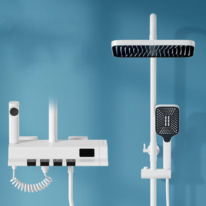 Modern Shower Head Combo Stainless Steel Slide Bar Included Wall Mounted Shower System White Clearhalo 'Bathroom Remodel & Bathroom Fixtures' 'Home Improvement' 'home_improvement' 'home_improvement_shower_faucets' 'Shower Faucets & Systems' 'shower_faucets' 'Showers & Bathtubs Plumbing' 'Showers & Bathtubs' 6818507