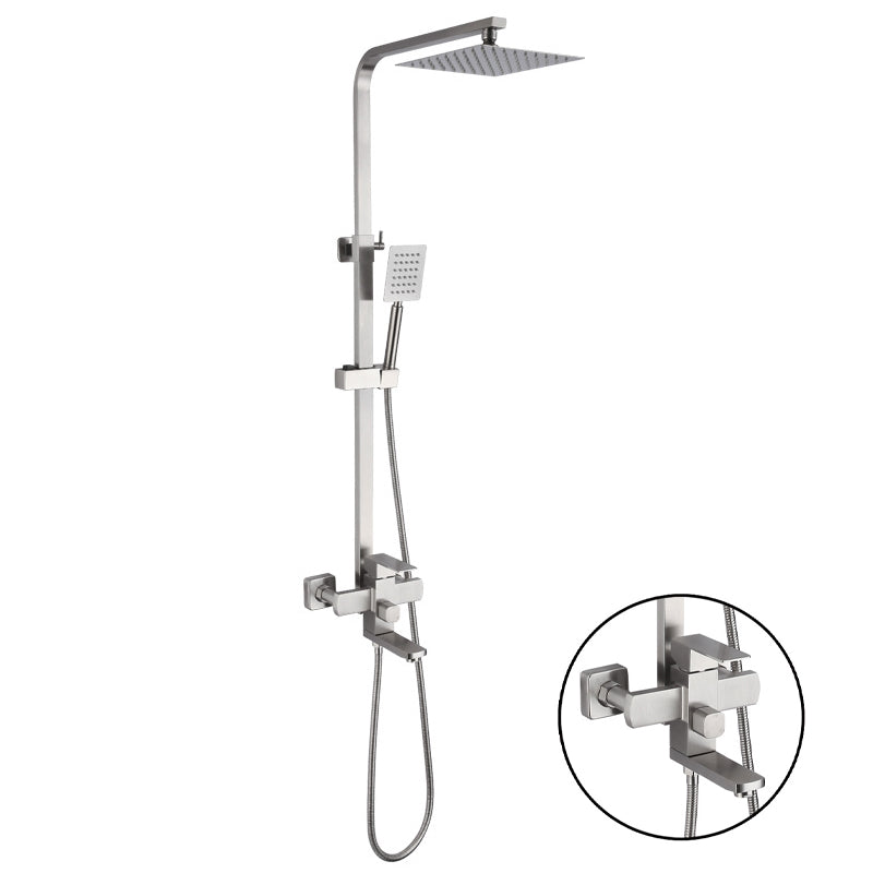 Modern Shower System Stainless Steel Temperature Control Wall Mounted Shower Set Clearhalo 'Bathroom Remodel & Bathroom Fixtures' 'Home Improvement' 'home_improvement' 'home_improvement_shower_faucets' 'Shower Faucets & Systems' 'shower_faucets' 'Showers & Bathtubs Plumbing' 'Showers & Bathtubs' 6818523