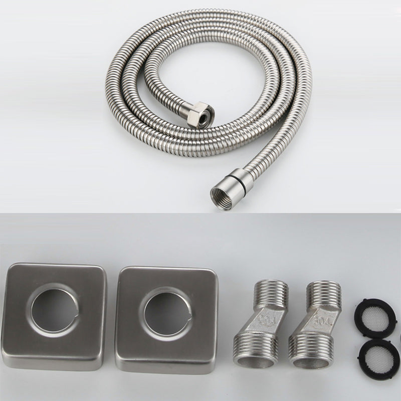 Modern Shower System Stainless Steel Temperature Control Wall Mounted Shower Set Clearhalo 'Bathroom Remodel & Bathroom Fixtures' 'Home Improvement' 'home_improvement' 'home_improvement_shower_faucets' 'Shower Faucets & Systems' 'shower_faucets' 'Showers & Bathtubs Plumbing' 'Showers & Bathtubs' 6818530