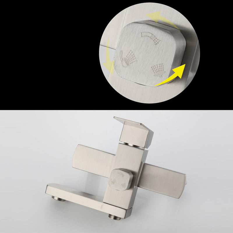 Modern Shower System Stainless Steel Temperature Control Wall Mounted Shower Set Clearhalo 'Bathroom Remodel & Bathroom Fixtures' 'Home Improvement' 'home_improvement' 'home_improvement_shower_faucets' 'Shower Faucets & Systems' 'shower_faucets' 'Showers & Bathtubs Plumbing' 'Showers & Bathtubs' 6818531