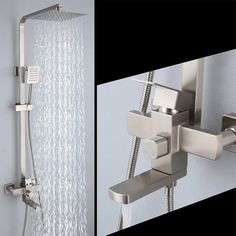 Modern Shower System Stainless Steel Temperature Control Wall Mounted Shower Set Clearhalo 'Bathroom Remodel & Bathroom Fixtures' 'Home Improvement' 'home_improvement' 'home_improvement_shower_faucets' 'Shower Faucets & Systems' 'shower_faucets' 'Showers & Bathtubs Plumbing' 'Showers & Bathtubs' 6818534