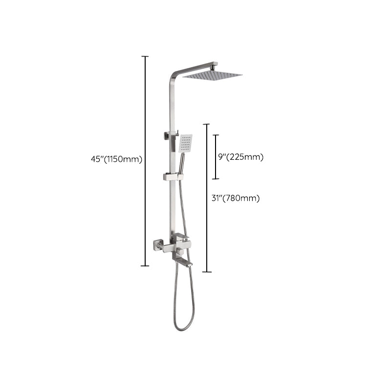 Modern Shower System Stainless Steel Temperature Control Wall Mounted Shower Set Clearhalo 'Bathroom Remodel & Bathroom Fixtures' 'Home Improvement' 'home_improvement' 'home_improvement_shower_faucets' 'Shower Faucets & Systems' 'shower_faucets' 'Showers & Bathtubs Plumbing' 'Showers & Bathtubs' 6818537