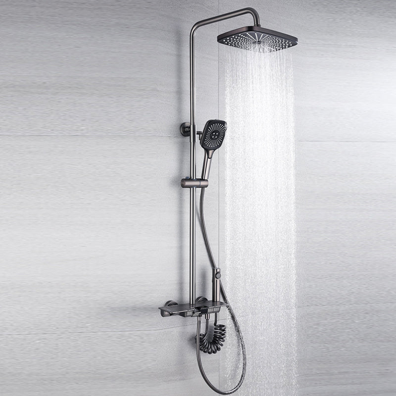 Modern Shower Trim Brass Temperature Control Adjustable Shower Head Shower Set Clearhalo 'Bathroom Remodel & Bathroom Fixtures' 'Home Improvement' 'home_improvement' 'home_improvement_shower_faucets' 'Shower Faucets & Systems' 'shower_faucets' 'Showers & Bathtubs Plumbing' 'Showers & Bathtubs' 6818554