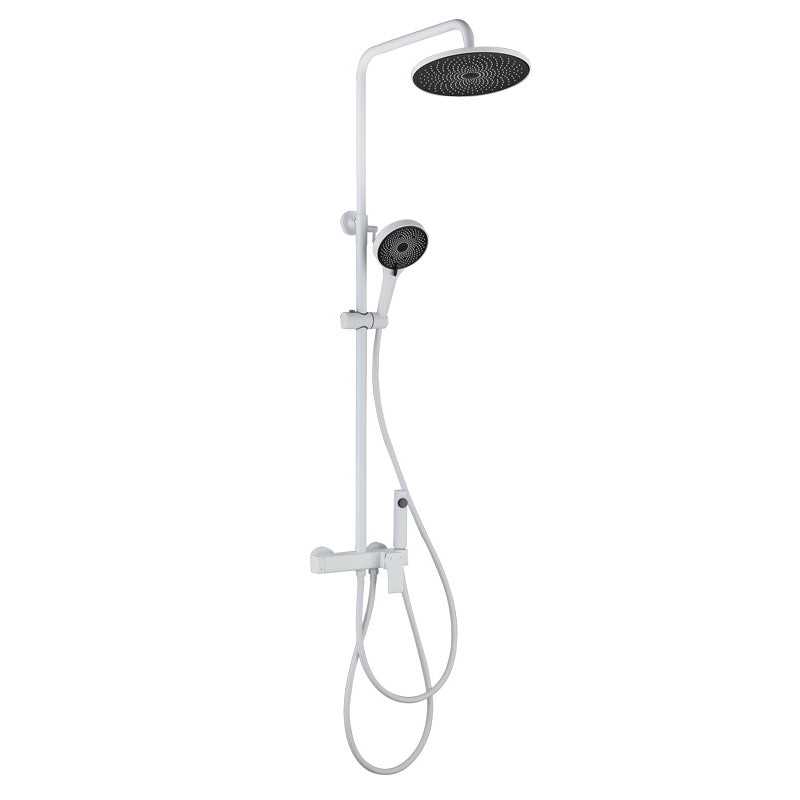 Modern Shower Head Combo Brass Adjustable Shower Head Wall Mounted Shower Set White Clearhalo 'Bathroom Remodel & Bathroom Fixtures' 'Home Improvement' 'home_improvement' 'home_improvement_shower_faucets' 'Shower Faucets & Systems' 'shower_faucets' 'Showers & Bathtubs Plumbing' 'Showers & Bathtubs' 6818574