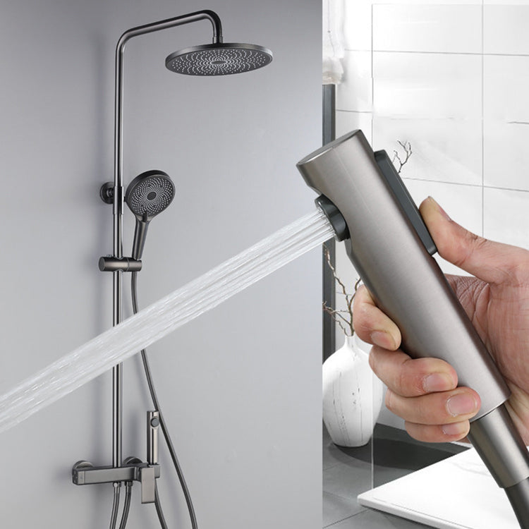 Modern Shower Head Combo Brass Adjustable Shower Head Wall Mounted Shower Set Clearhalo 'Bathroom Remodel & Bathroom Fixtures' 'Home Improvement' 'home_improvement' 'home_improvement_shower_faucets' 'Shower Faucets & Systems' 'shower_faucets' 'Showers & Bathtubs Plumbing' 'Showers & Bathtubs' 6818576