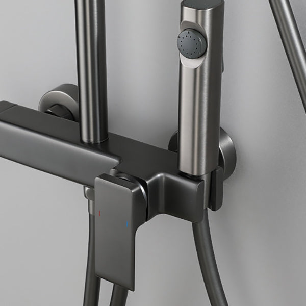 Modern Shower Head Combo Brass Adjustable Shower Head Wall Mounted Shower Set Clearhalo 'Bathroom Remodel & Bathroom Fixtures' 'Home Improvement' 'home_improvement' 'home_improvement_shower_faucets' 'Shower Faucets & Systems' 'shower_faucets' 'Showers & Bathtubs Plumbing' 'Showers & Bathtubs' 6818583