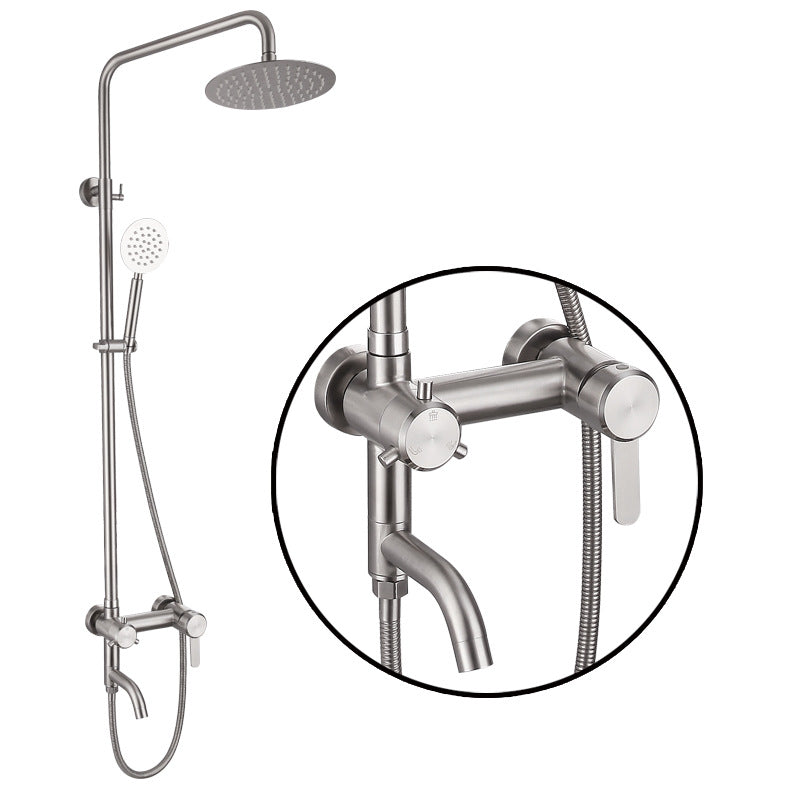 Modern Shower System Stainless Steel Adjustable Shower Head Shower Trim Clearhalo 'Bathroom Remodel & Bathroom Fixtures' 'Home Improvement' 'home_improvement' 'home_improvement_shower_faucets' 'Shower Faucets & Systems' 'shower_faucets' 'Showers & Bathtubs Plumbing' 'Showers & Bathtubs' 6818586