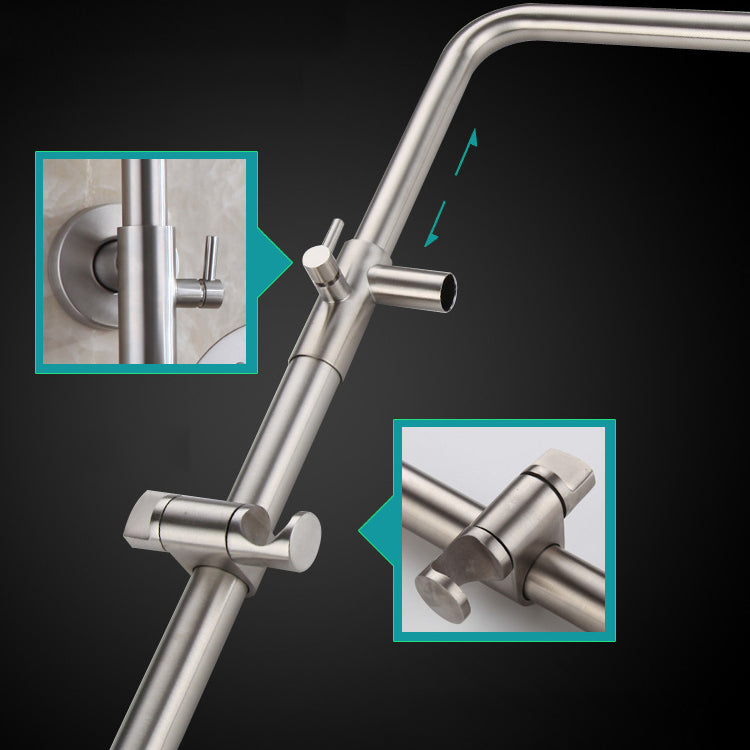 Modern Shower System Stainless Steel Adjustable Shower Head Shower Trim Clearhalo 'Bathroom Remodel & Bathroom Fixtures' 'Home Improvement' 'home_improvement' 'home_improvement_shower_faucets' 'Shower Faucets & Systems' 'shower_faucets' 'Showers & Bathtubs Plumbing' 'Showers & Bathtubs' 6818592