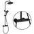 Modern Shower Trim Brass Slide Bar Included Wall Mounted Shower Head Combo Black Clearhalo 'Bathroom Remodel & Bathroom Fixtures' 'Home Improvement' 'home_improvement' 'home_improvement_shower_faucets' 'Shower Faucets & Systems' 'shower_faucets' 'Showers & Bathtubs Plumbing' 'Showers & Bathtubs' 6818597