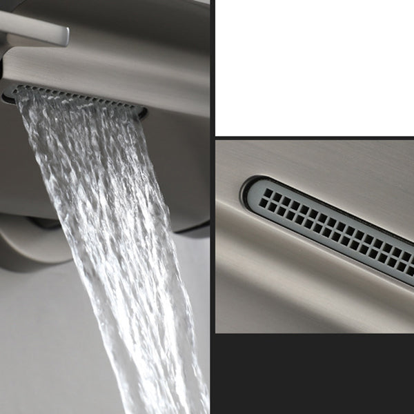 Modern Shower Trim Brass Slide Bar Included Wall Mounted Shower Head Combo Clearhalo 'Bathroom Remodel & Bathroom Fixtures' 'Home Improvement' 'home_improvement' 'home_improvement_shower_faucets' 'Shower Faucets & Systems' 'shower_faucets' 'Showers & Bathtubs Plumbing' 'Showers & Bathtubs' 6818603