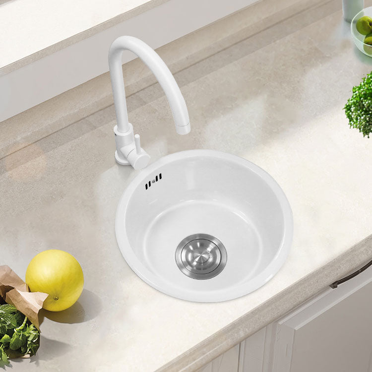 Basic Bar Sink Stainless Steel Round White Kitchen Sink with Faucet Clearhalo 'Home Improvement' 'home_improvement' 'home_improvement_kitchen_sinks' 'Kitchen Remodel & Kitchen Fixtures' 'Kitchen Sinks & Faucet Components' 'Kitchen Sinks' 'kitchen_sinks' 6818634