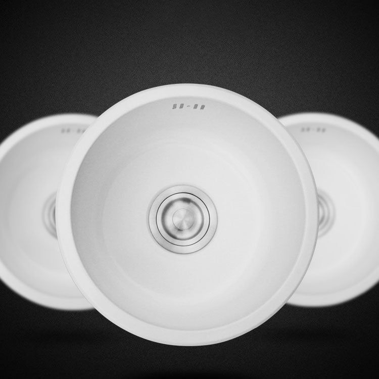 Basic Bar Sink Stainless Steel Round White Kitchen Sink with Faucet Clearhalo 'Home Improvement' 'home_improvement' 'home_improvement_kitchen_sinks' 'Kitchen Remodel & Kitchen Fixtures' 'Kitchen Sinks & Faucet Components' 'Kitchen Sinks' 'kitchen_sinks' 6818641