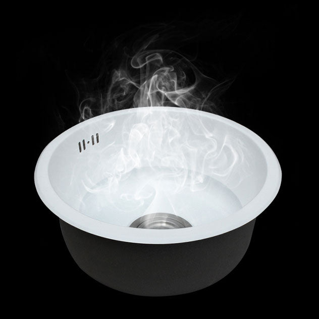 Basic Bar Sink Stainless Steel Round White Kitchen Sink with Faucet Clearhalo 'Home Improvement' 'home_improvement' 'home_improvement_kitchen_sinks' 'Kitchen Remodel & Kitchen Fixtures' 'Kitchen Sinks & Faucet Components' 'Kitchen Sinks' 'kitchen_sinks' 6818644