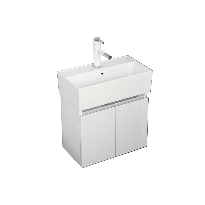 Modern Metal Bathroom Vanity Solid Color Wall Mount Vanity Cabinet in White Bathroom Vanity 20"L x 12"W x 19"H Clearhalo 'Bathroom Remodel & Bathroom Fixtures' 'Bathroom Vanities' 'bathroom_vanities' 'Home Improvement' 'home_improvement' 'home_improvement_bathroom_vanities' 6818710