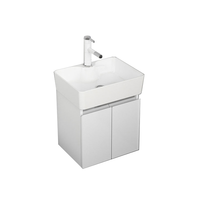 Modern Metal Bathroom Vanity Solid Color Wall Mount Vanity Cabinet in White Bathroom Vanity 19"L x 15"W x 20"H Clearhalo 'Bathroom Remodel & Bathroom Fixtures' 'Bathroom Vanities' 'bathroom_vanities' 'Home Improvement' 'home_improvement' 'home_improvement_bathroom_vanities' 6818714
