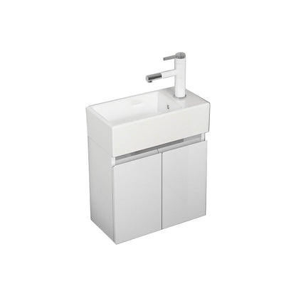 Modern Metal Bathroom Vanity Solid Color Wall Mount Vanity Cabinet in White Bathroom Vanity Clearhalo 'Bathroom Remodel & Bathroom Fixtures' 'Bathroom Vanities' 'bathroom_vanities' 'Home Improvement' 'home_improvement' 'home_improvement_bathroom_vanities' 6818718
