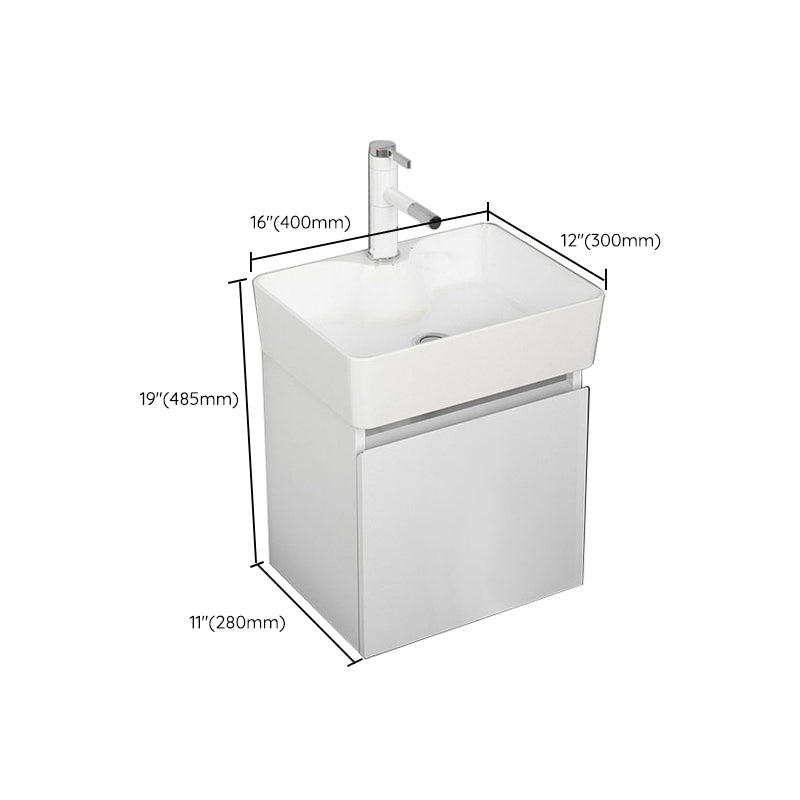 Modern Metal Bathroom Vanity Solid Color Wall Mount Vanity Cabinet in White Clearhalo 'Bathroom Remodel & Bathroom Fixtures' 'Bathroom Vanities' 'bathroom_vanities' 'Home Improvement' 'home_improvement' 'home_improvement_bathroom_vanities' 6818731