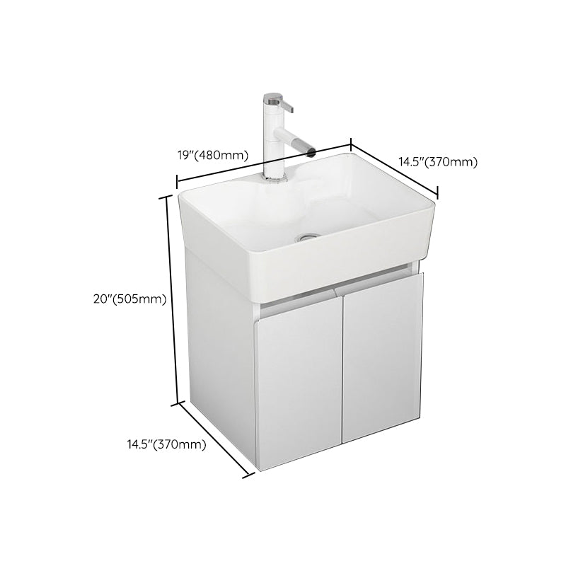 Modern Metal Bathroom Vanity Solid Color Wall Mount Vanity Cabinet in White Clearhalo 'Bathroom Remodel & Bathroom Fixtures' 'Bathroom Vanities' 'bathroom_vanities' 'Home Improvement' 'home_improvement' 'home_improvement_bathroom_vanities' 6818732