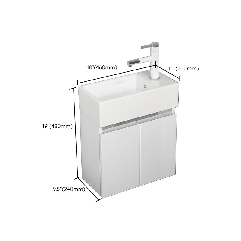 Modern Metal Bathroom Vanity Solid Color Wall Mount Vanity Cabinet in White Clearhalo 'Bathroom Remodel & Bathroom Fixtures' 'Bathroom Vanities' 'bathroom_vanities' 'Home Improvement' 'home_improvement' 'home_improvement_bathroom_vanities' 6818733