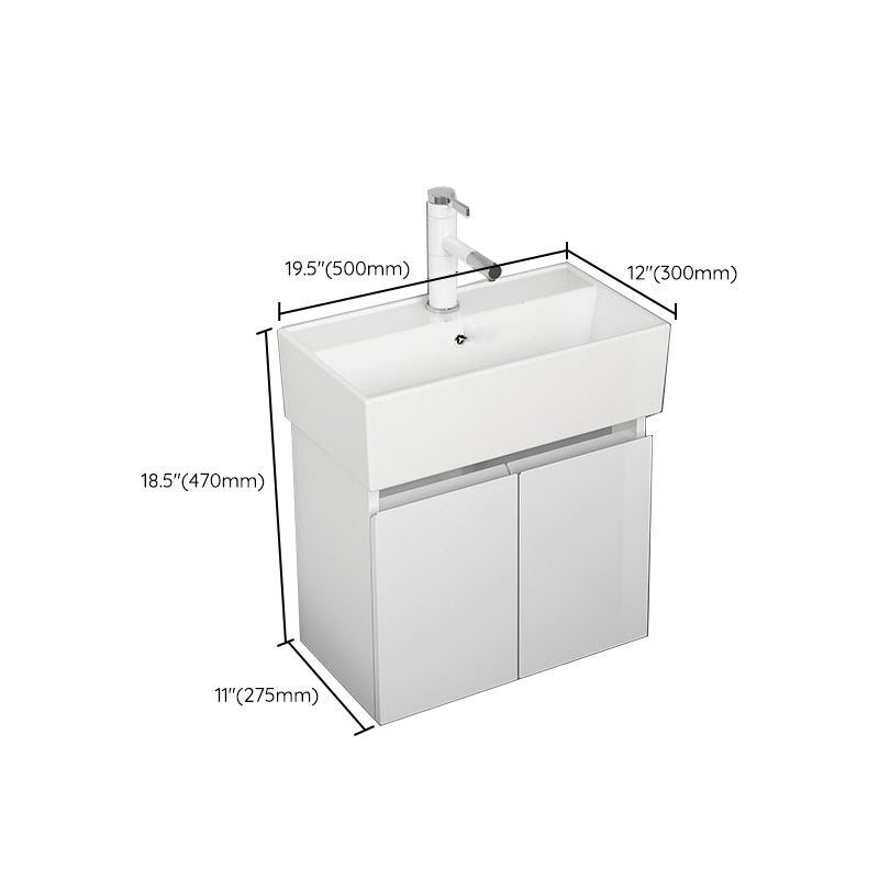 Modern Metal Bathroom Vanity Solid Color Wall Mount Vanity Cabinet in White Clearhalo 'Bathroom Remodel & Bathroom Fixtures' 'Bathroom Vanities' 'bathroom_vanities' 'Home Improvement' 'home_improvement' 'home_improvement_bathroom_vanities' 6818736