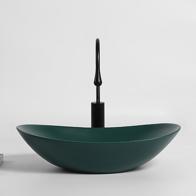 Modern Vessel Bathroom Sink Porcelain Oval with Pop-Up Drain and Faucet Vessel Sink Clearhalo 'Bathroom Remodel & Bathroom Fixtures' 'Bathroom Sinks & Faucet Components' 'Bathroom Sinks' 'bathroom_sink' 'Home Improvement' 'home_improvement' 'home_improvement_bathroom_sink' 6818753