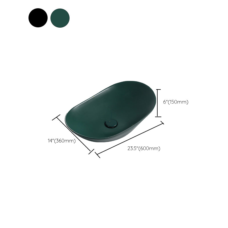 Modern Vessel Bathroom Sink Porcelain Oval with Pop-Up Drain and Faucet Vessel Sink Clearhalo 'Bathroom Remodel & Bathroom Fixtures' 'Bathroom Sinks & Faucet Components' 'Bathroom Sinks' 'bathroom_sink' 'Home Improvement' 'home_improvement' 'home_improvement_bathroom_sink' 6818773