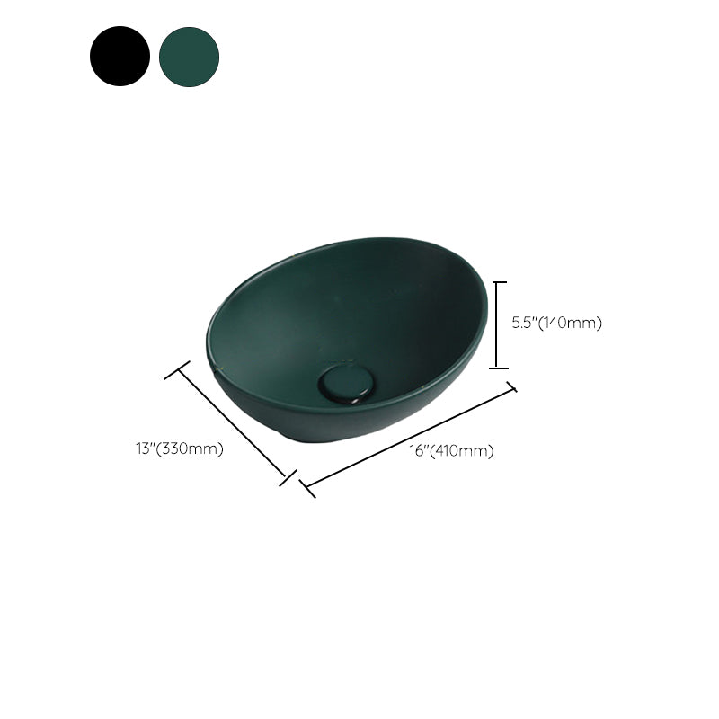 Modern Vessel Bathroom Sink Porcelain Oval with Pop-Up Drain and Faucet Vessel Sink Clearhalo 'Bathroom Remodel & Bathroom Fixtures' 'Bathroom Sinks & Faucet Components' 'Bathroom Sinks' 'bathroom_sink' 'Home Improvement' 'home_improvement' 'home_improvement_bathroom_sink' 6818774