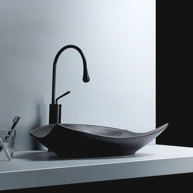 Modern Vessel Bathroom Sink Specialty with Basin Vessel Sink(Not Included Faucet) Clearhalo 'Bathroom Remodel & Bathroom Fixtures' 'Bathroom Sinks & Faucet Components' 'Bathroom Sinks' 'bathroom_sink' 'Home Improvement' 'home_improvement' 'home_improvement_bathroom_sink' 6818793