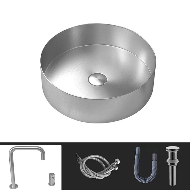 Metal Trough Sink Solid Color Bathroom Sink with Pop-Up Drain Silver Double Holes Sink with Faucet Clearhalo 'Bathroom Remodel & Bathroom Fixtures' 'Bathroom Sinks & Faucet Components' 'Bathroom Sinks' 'bathroom_sink' 'Home Improvement' 'home_improvement' 'home_improvement_bathroom_sink' 6818836