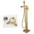 Modern Brass Freestanding Tub Filler Floor Mounted Tub Filler with Handle Gold Embedded Box Not Included Clearhalo 'Bathroom Remodel & Bathroom Fixtures' 'Bathtub Faucets' 'bathtub_faucets' 'Home Improvement' 'home_improvement' 'home_improvement_bathtub_faucets' 6818892