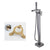 Modern Brass Freestanding Tub Filler Floor Mounted Tub Filler with Handle Gun Grey Embedded Box Not Included Clearhalo 'Bathroom Remodel & Bathroom Fixtures' 'Bathtub Faucets' 'bathtub_faucets' 'Home Improvement' 'home_improvement' 'home_improvement_bathtub_faucets' 6818894
