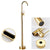 Tub Filler Lever Handle Freestanding Brass High Arc Handshower Traditional Tub Filler Gold 1 Handle Faucets Hand Shower Not Included Clearhalo 'Bathroom Remodel & Bathroom Fixtures' 'Bathtub Faucets' 'bathtub_faucets' 'Home Improvement' 'home_improvement' 'home_improvement_bathtub_faucets' 6818940