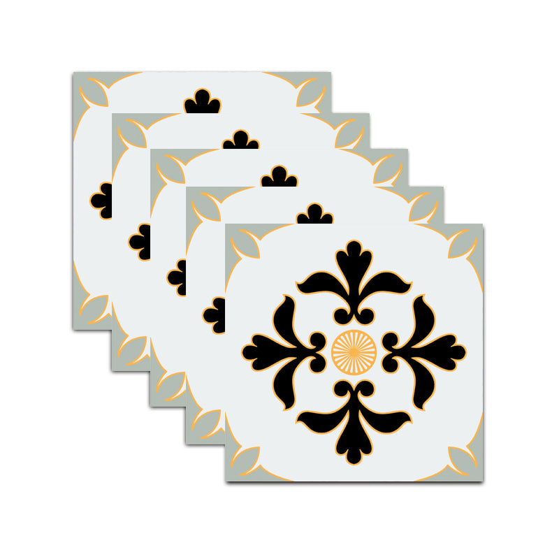 PVC Square Peel & Stick Mosaic Tile Multi-Color Kitchen and Bathroom Single Tile Black Clearhalo 'Flooring 'Home Improvement' 'home_improvement' 'home_improvement_peel_stick_blacksplash' 'Peel & Stick Backsplash Tile' 'peel_stick_blacksplash' 'Walls & Ceilings' Walls and Ceiling' 6819217