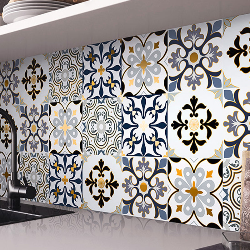 PVC Square Peel & Stick Mosaic Tile Multi-Color Kitchen and Bathroom Single Tile Clearhalo 'Flooring 'Home Improvement' 'home_improvement' 'home_improvement_peel_stick_blacksplash' 'Peel & Stick Backsplash Tile' 'peel_stick_blacksplash' 'Walls & Ceilings' Walls and Ceiling' 6819222