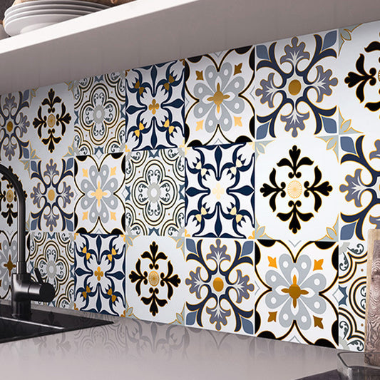 PVC Square Peel & Stick Mosaic Tile Multi-Color Kitchen and Bathroom Single Tile Clearhalo 'Flooring 'Home Improvement' 'home_improvement' 'home_improvement_peel_stick_blacksplash' 'Peel & Stick Backsplash Tile' 'peel_stick_blacksplash' 'Walls & Ceilings' Walls and Ceiling' 6819222