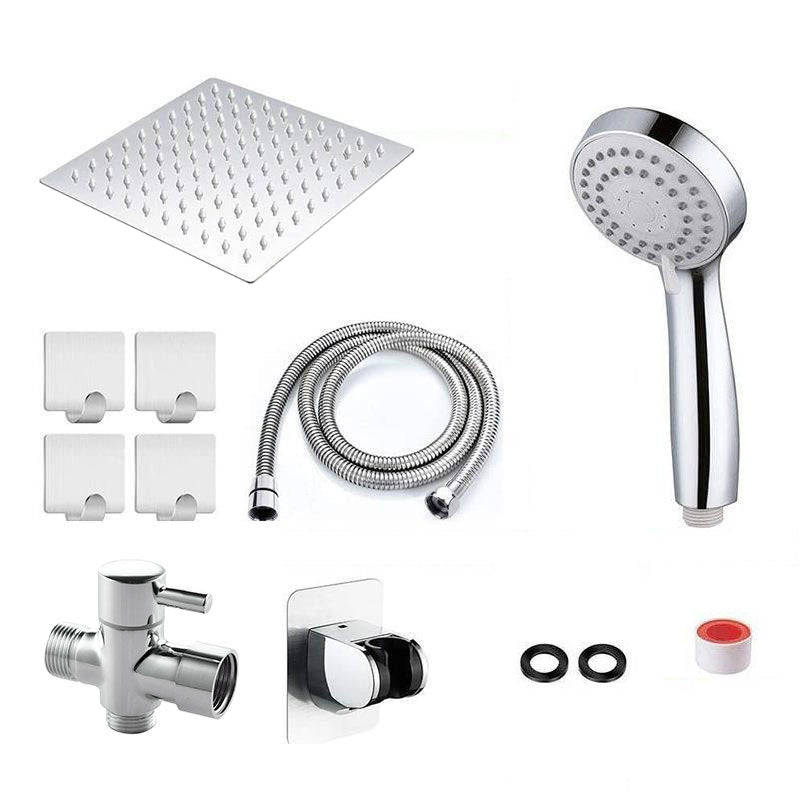 Modern Pull down Dual Shower Head Square High Arch Shower Head Combo Clearhalo 'Bathroom Remodel & Bathroom Fixtures' 'Home Improvement' 'home_improvement' 'home_improvement_shower_heads' 'Shower Heads' 'shower_heads' 'Showers & Bathtubs Plumbing' 'Showers & Bathtubs' 6819616