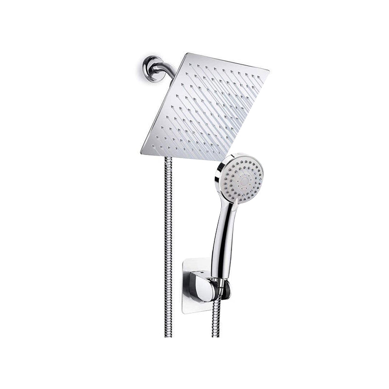 Modern Pull down Dual Shower Head Square High Arch Shower Head Combo Clearhalo 'Bathroom Remodel & Bathroom Fixtures' 'Home Improvement' 'home_improvement' 'home_improvement_shower_heads' 'Shower Heads' 'shower_heads' 'Showers & Bathtubs Plumbing' 'Showers & Bathtubs' 6819618