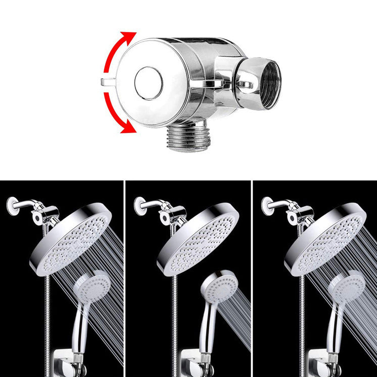 Modern Dual Shower Head Square High Arch Shower Head Combo in Silver Clearhalo 'Bathroom Remodel & Bathroom Fixtures' 'Home Improvement' 'home_improvement' 'home_improvement_shower_heads' 'Shower Heads' 'shower_heads' 'Showers & Bathtubs Plumbing' 'Showers & Bathtubs' 6819623