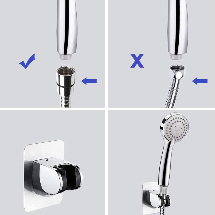 Modern Dual Shower Head Square High Arch Shower Head Combo in Silver Clearhalo 'Bathroom Remodel & Bathroom Fixtures' 'Home Improvement' 'home_improvement' 'home_improvement_shower_heads' 'Shower Heads' 'shower_heads' 'Showers & Bathtubs Plumbing' 'Showers & Bathtubs' 6819627