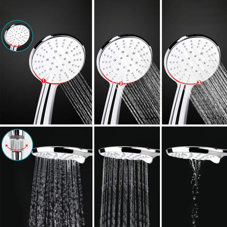 Contemporary Dual Shower Head Square High Arch Shower Head Combo in Chrome Clearhalo 'Bathroom Remodel & Bathroom Fixtures' 'Home Improvement' 'home_improvement' 'home_improvement_shower_heads' 'Shower Heads' 'shower_heads' 'Showers & Bathtubs Plumbing' 'Showers & Bathtubs' 6819635