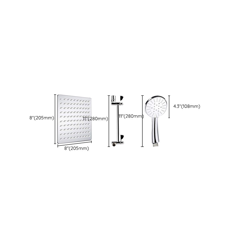 Contemporary Dual Shower Head Square High Arch Shower Head Combo in Chrome Clearhalo 'Bathroom Remodel & Bathroom Fixtures' 'Home Improvement' 'home_improvement' 'home_improvement_shower_heads' 'Shower Heads' 'shower_heads' 'Showers & Bathtubs Plumbing' 'Showers & Bathtubs' 6819638