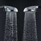 Single Dual Shower Head Square High Arch Shower Head Combo in Chrome Clearhalo 'Bathroom Remodel & Bathroom Fixtures' 'Home Improvement' 'home_improvement' 'home_improvement_shower_heads' 'Shower Heads' 'shower_heads' 'Showers & Bathtubs Plumbing' 'Showers & Bathtubs' 6819644