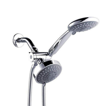 Modern Style Dual Shower Heads Wall Mounted Round Metal Dual Shower Stainless Steel Clearhalo 'Bathroom Remodel & Bathroom Fixtures' 'Home Improvement' 'home_improvement' 'home_improvement_shower_heads' 'Shower Heads' 'shower_heads' 'Showers & Bathtubs Plumbing' 'Showers & Bathtubs' 6819648